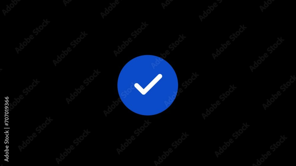Blue Check Mark Symbol Animation Blue Check Mark Symbol Animation