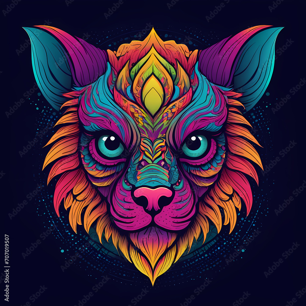 Illustration design animal monster with vintage retro cartoon style. Good for logo, background, t shirt, banner, tattoo and sticker. Ready to print