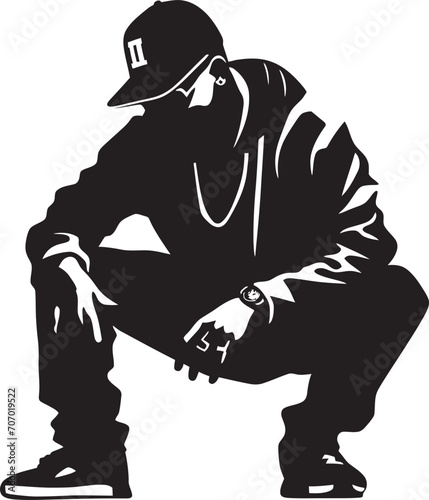 RapFlow Vector Artist Logo StreetVibe Iconic Rapper Design