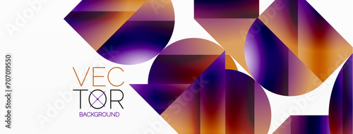 Serene gradient template. Circles and triangles mingle in minimalist perfection. Gentle fusion of forms and hues creates balanced yet captivating backdrop, embodying modern sophistication