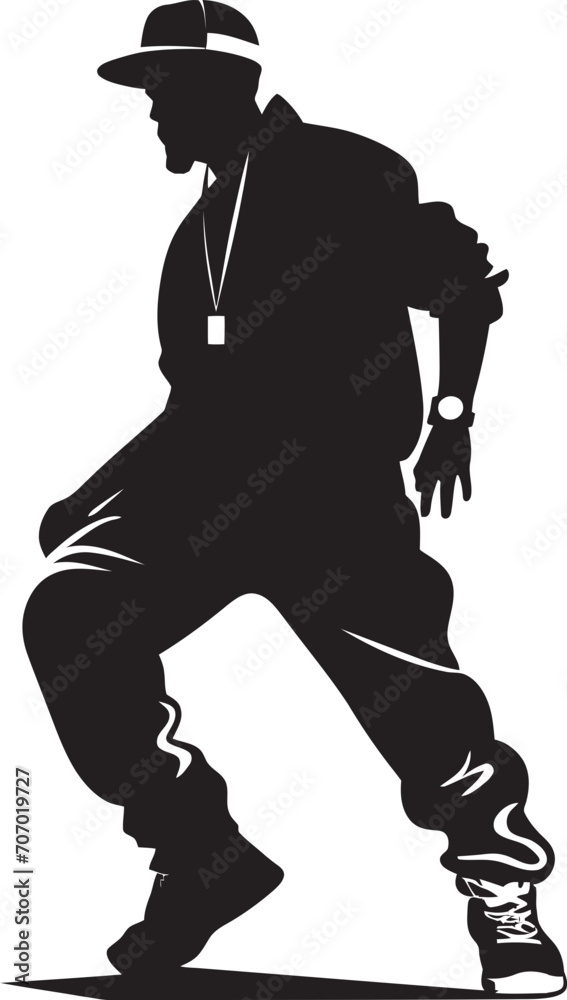 Fototapeta premium UrbanGlide Vector Dance Logo StreetGroove Iconic Rapper Design