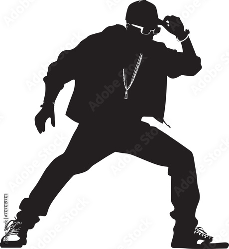 RapFlow Vector Artist Logo StreetVibe Iconic Rapper Design