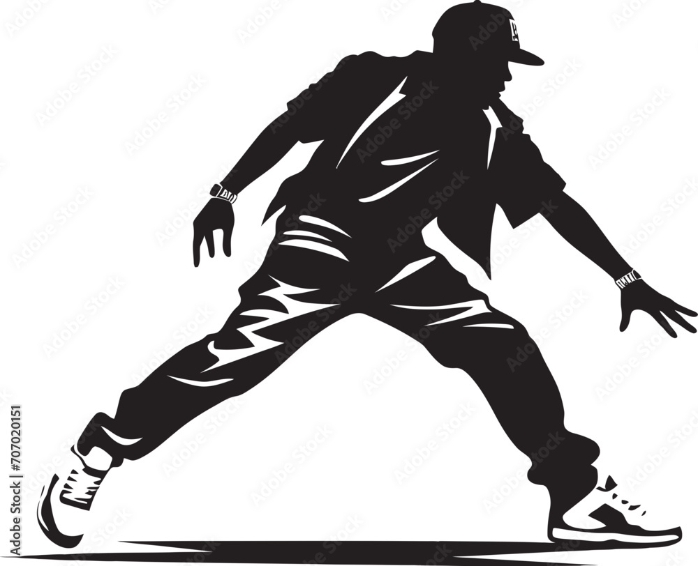 RhythmicMoves Hip Hop Man Emblem UrbanGlide Vector Dance Logo