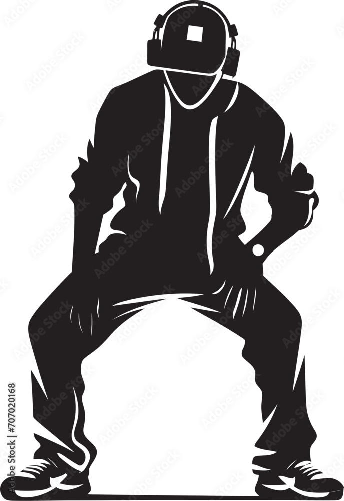 UrbanGlide Vector Dance Logo StreetGroove Iconic Rapper Design