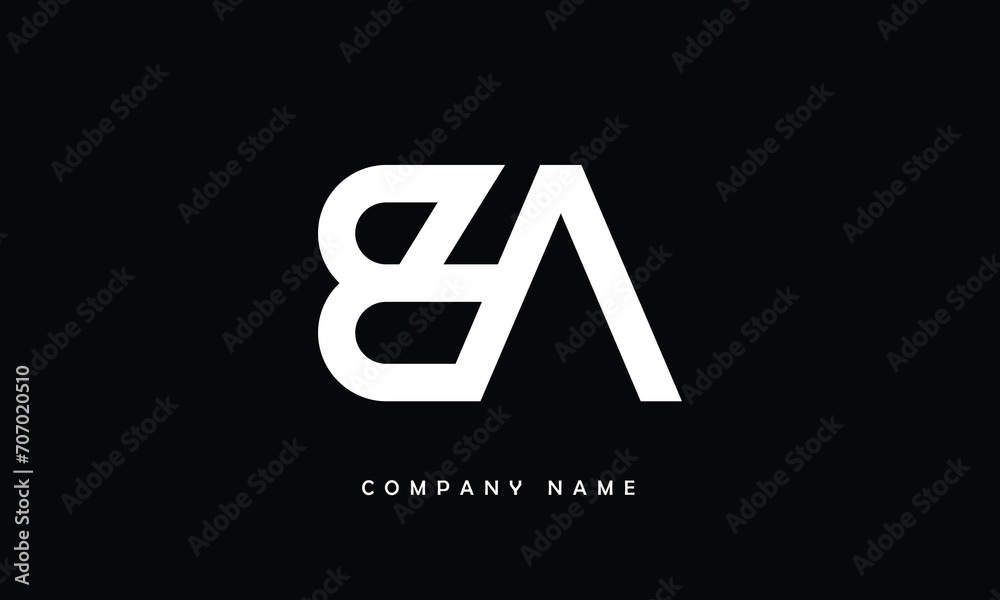 BA, AB, B, A Abstract Letters Logo Monogram BA, AB, B, A Abstract Letters Logo Monogram