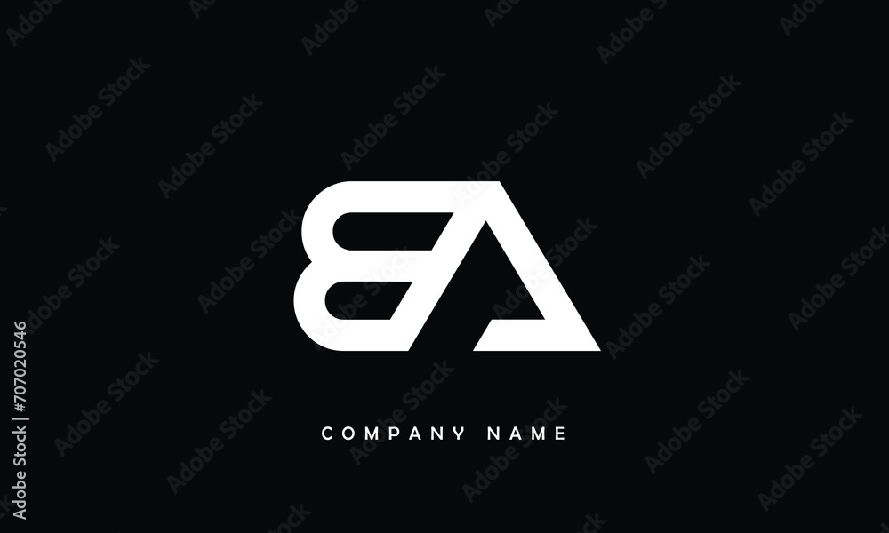 BA, AB, B, A Abstract Letters Logo Monogram BA, AB, B, A Abstract Letters Logo Monogram