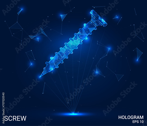 Innovative Poly-Mesh Hologram and Vector Screw Design. This screw exemplifies a fusion of holographic elements and vector graphics, enhancing functional precision.
