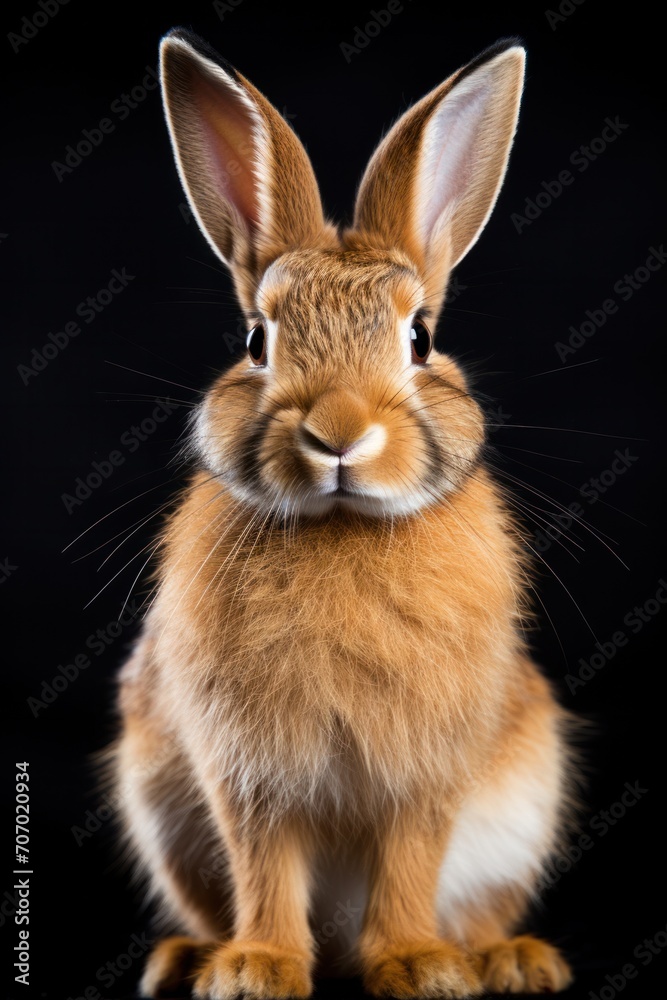 A Close-up of an Angry Brown Rabbit Snarling in Isolation