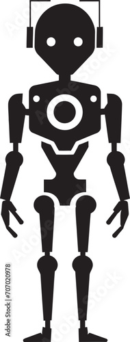 TechDroid Humanoid Robot Emblem CyberBot Vector Android Logo