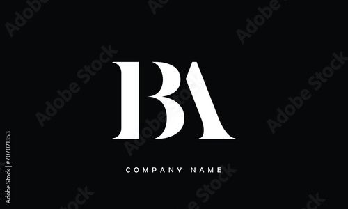 BA, AB, B, A Abstract Letters Logo Monogram