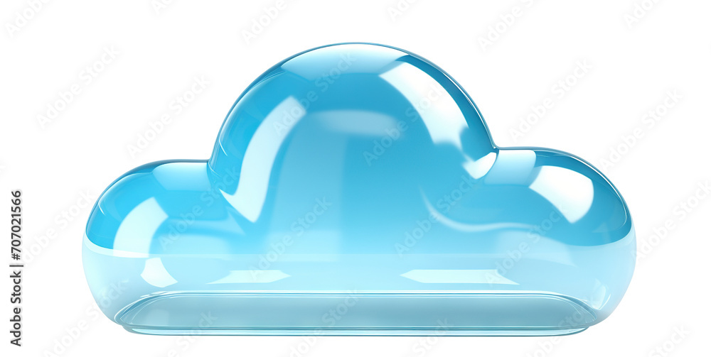 Blue digital cloud cut out. Concept of cloud server, storage and data Blue digital cloud cut out. Concept of cloud server, storage and data