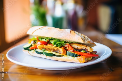 baguette sandwich with grilled vegetables