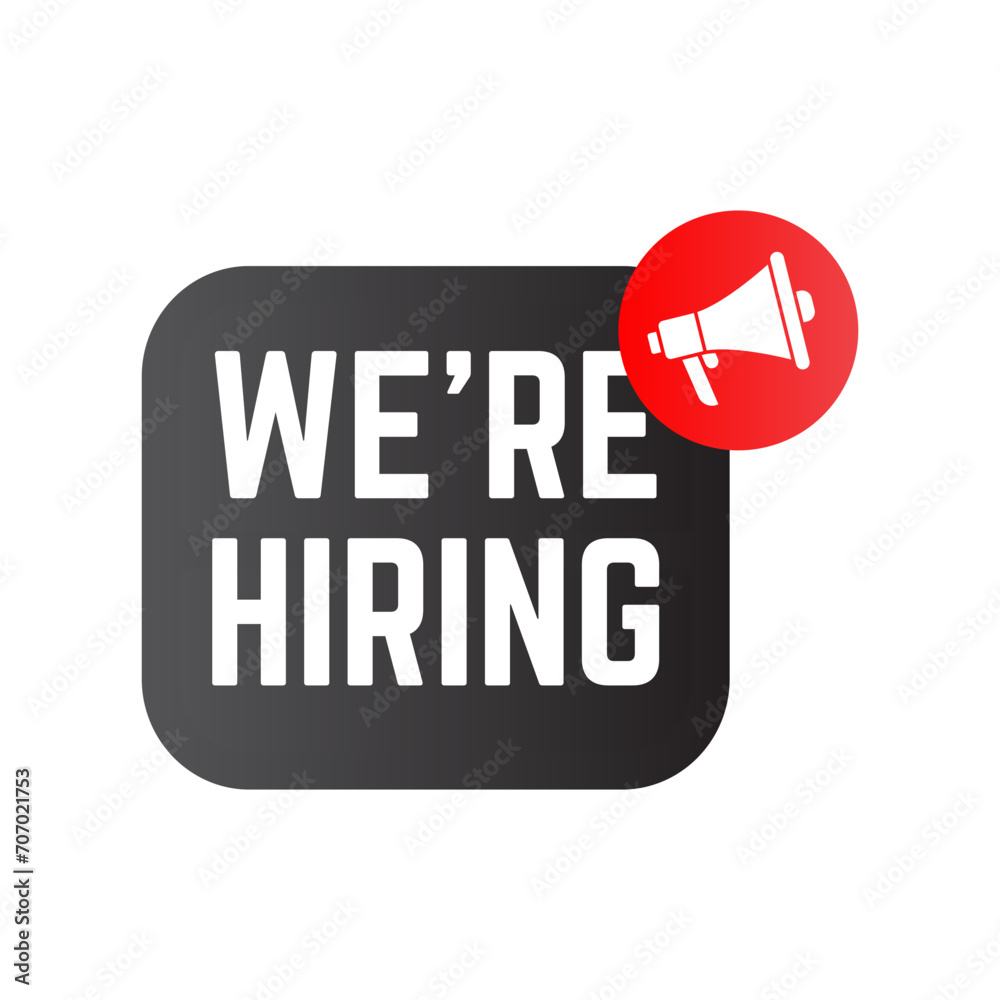 We're Hiring Banner Template. Business Recruiting Concept. Open Vacancy Design Template We're Hiring Banner Template. Business Recruiting Concept. Open Vacancy Design Template