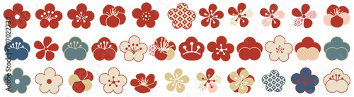 梅の花の素材セット