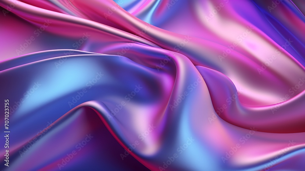 Obraz premium Iridescent Fabric Abstract Backgrounds 3d, with luxury neon effect