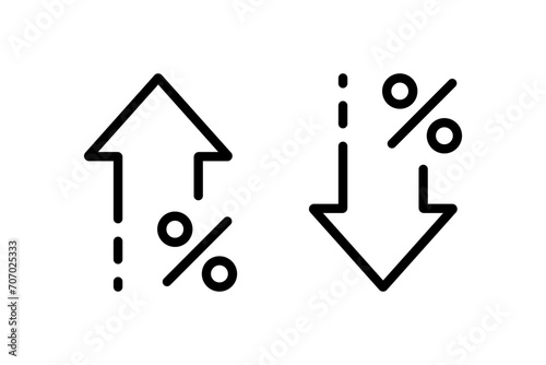Persent arrow icon set. Editable stroke. Vector illustration design.