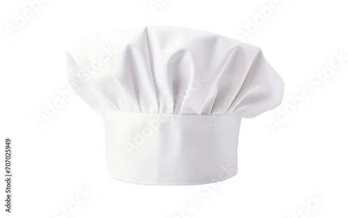 White Chef Hat, a Chic and Elegant Accessory for Culinary Creations on a White or Clear Surface PNG Transparent Background