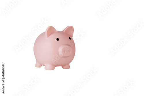 Piggy bank pig on isolated white background close up