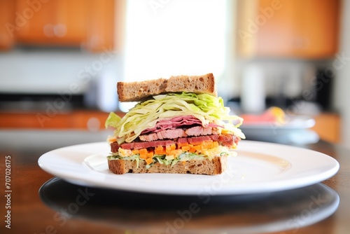 corned beef and cabbage sandwich on rye bread