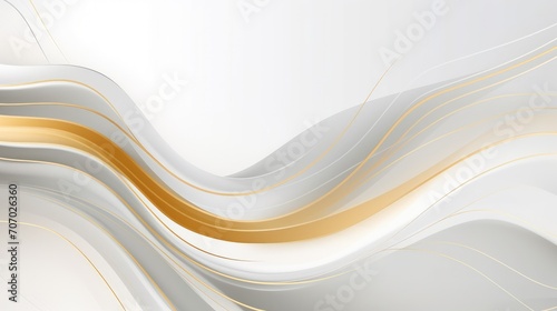 Abstract wavy texture background with gold, white and silver outline decoration. AI generated image © atapdesain
