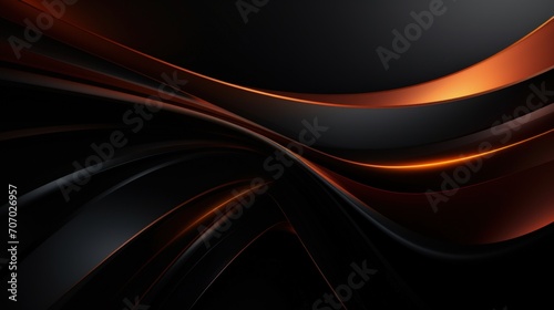 Abstract modern dynamic black metallic 3D background. AI generated image