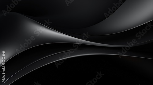 Abstract modern dynamic black metallic 3D background. AI generated image