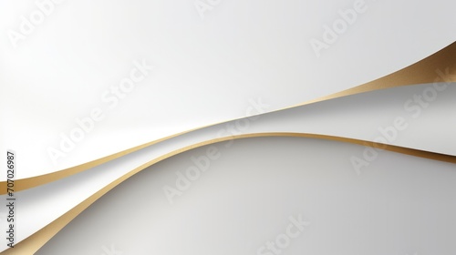 Abstract wavy texture background with gold, white and silver outline decoration. AI generated image