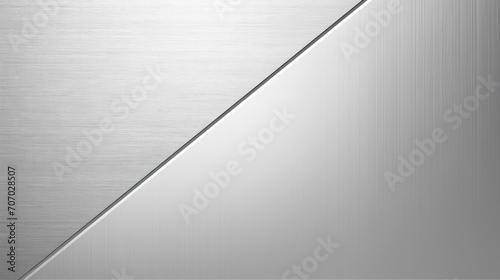 Shinny modern metal silver with white textured overlap layer background. AI generated image