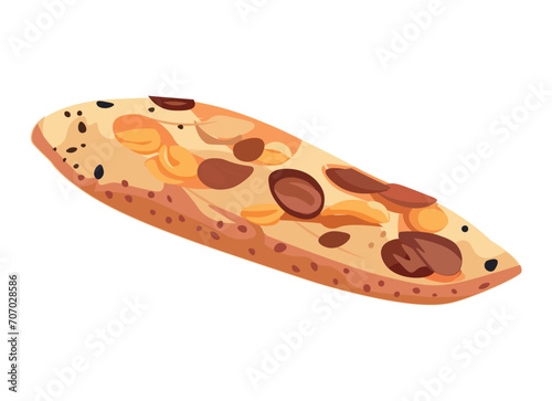 A dish of Caucasian cuisine. From juicy khachapuri to aromatic spices, this design captures the essence of a traditional dish with a playful and colorful twist. Vector illustration.