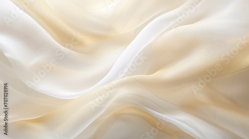 Abstract soft light color of white and Gold textile texture fabric background. AI generated image