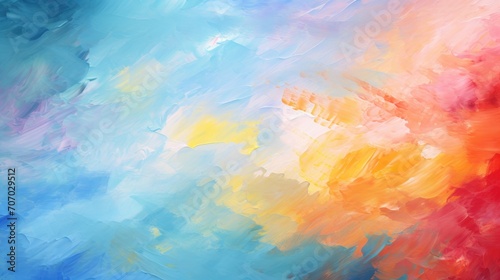 Abstract colorful style with impressionist paint strokes background. AI generated image