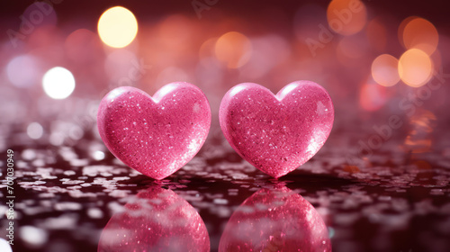 pink heart shaped confetti