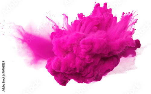 Space in the Energetic Explosion of Magenta Powder on a White or Clear Surface PNG Transparent Background