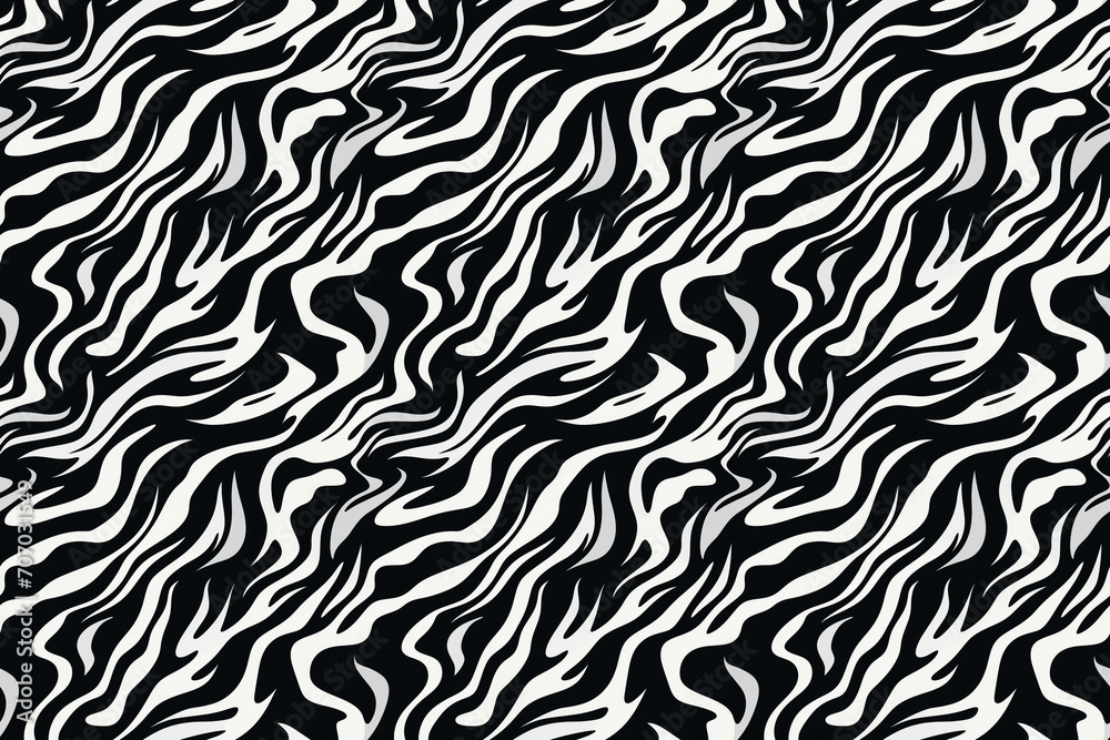 Black and white zebra stripe seamless pattern for background or texture
