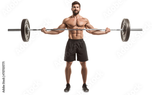 Witness Fitness Excellence with a Muscular Man Lifting Weights on a White or Clear Surface PNG Transparent Background