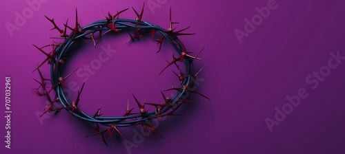 Crown of Thorns on Purple Backdrop 
