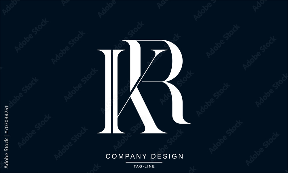 KR, RK, Abstract Letters Logo Monogram KR, RK, Abstract Letters Logo Monogram