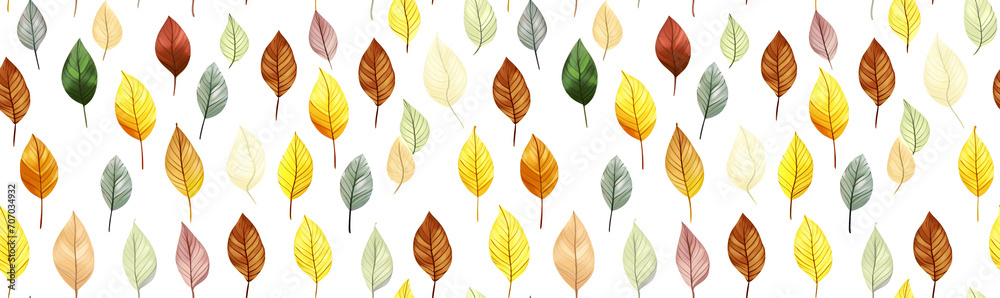 Seamless pattern isolated on a transparent background
Autumn leaves, yellow, red