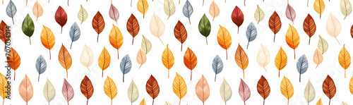 Seamless pattern Autumn leaves, yellow, red 