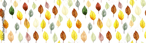 Seamless pattern isolated on a transparent background Autumn leaves, yellow, red