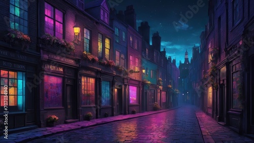 street in the night city sleep