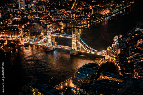 London night cityscape close up