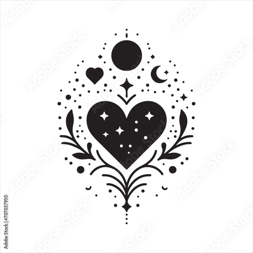 Loving Whispers Outline: Enigmatic Heart for Stock Collections - Valentine Silhouette - Heart Vector
