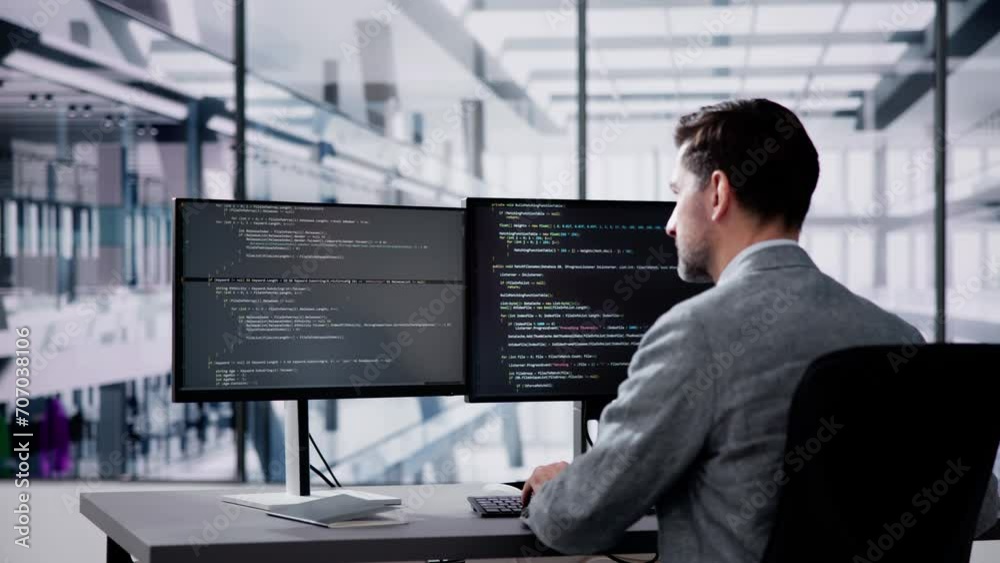 Web Developer Coding On Computer
