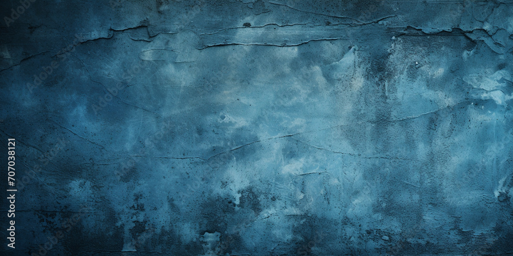 old blue concrete grungy plaster wall 
 Abstract blue grungy wall with various shades of blue, light and dark patches and some flaking paint, empty background or backdrop graphic material.