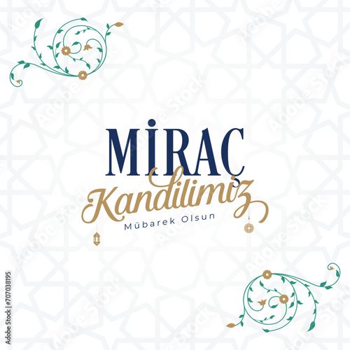 Miraç Kandili. Translation: islamic holy night, vector, Mirac