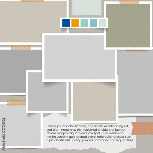 Seamless collage square shape banner post