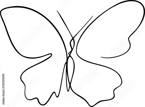 Butterfly logo outline vector illustration. Butterfly sketch hand drawing stylized decorative design elements