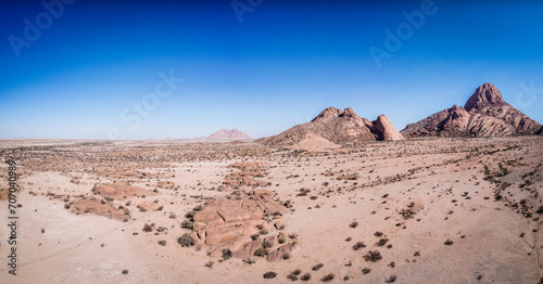 panoramic view to the mountains of spitzkoppe