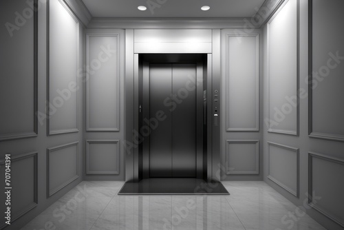 Elegant Elevator in Modern Interior Design Hall